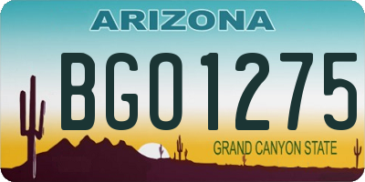 AZ license plate BGO1275