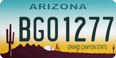 AZ license plate BGO1277