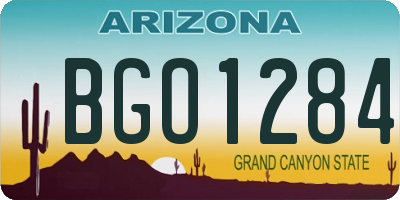 AZ license plate BGO1284