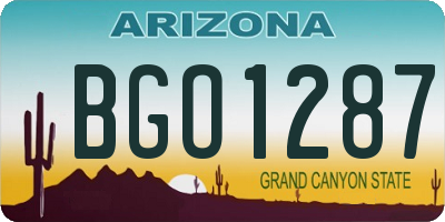 AZ license plate BGO1287