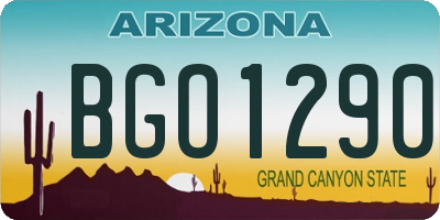 AZ license plate BGO1290