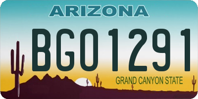 AZ license plate BGO1291