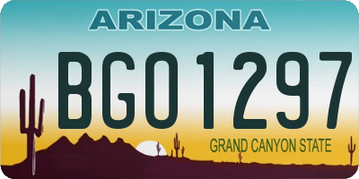 AZ license plate BGO1297