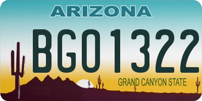 AZ license plate BGO1322