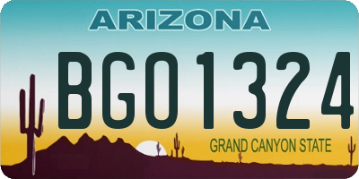 AZ license plate BGO1324