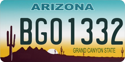 AZ license plate BGO1332