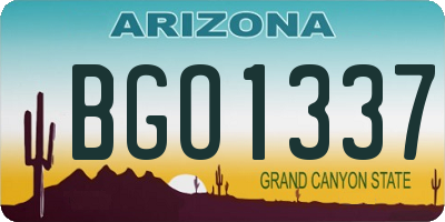 AZ license plate BGO1337