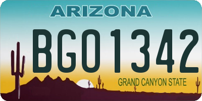 AZ license plate BGO1342