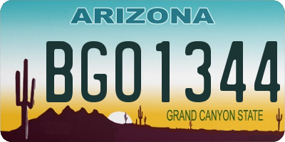 AZ license plate BGO1344