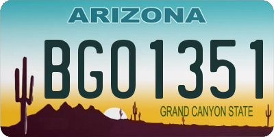 AZ license plate BGO1351