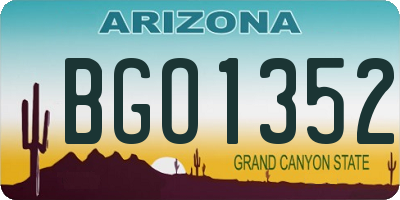 AZ license plate BGO1352