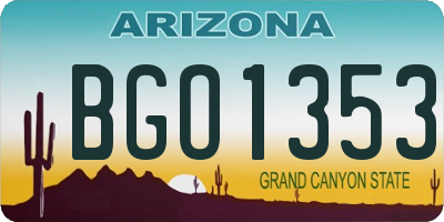 AZ license plate BGO1353