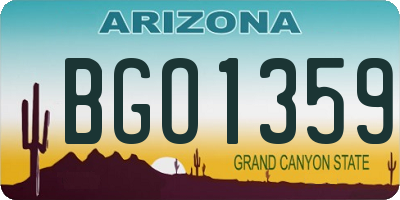 AZ license plate BGO1359