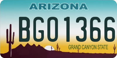 AZ license plate BGO1366