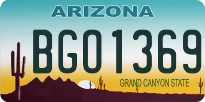 AZ license plate BGO1369