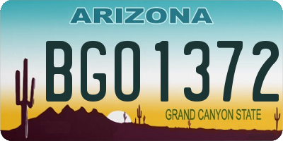 AZ license plate BGO1372
