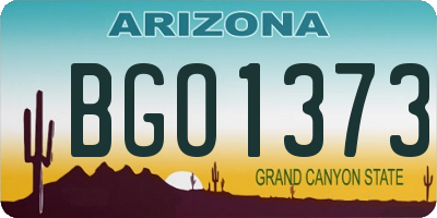 AZ license plate BGO1373
