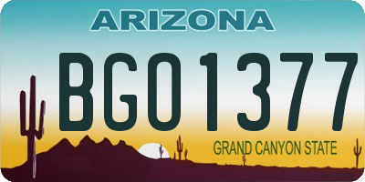 AZ license plate BGO1377