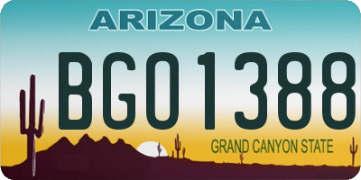 AZ license plate BGO1388