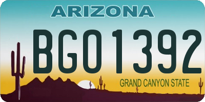 AZ license plate BGO1392