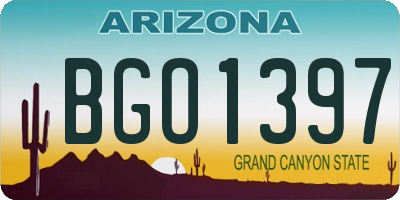 AZ license plate BGO1397
