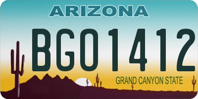 AZ license plate BGO1412