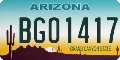 AZ license plate BGO1417
