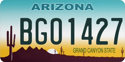AZ license plate BGO1427