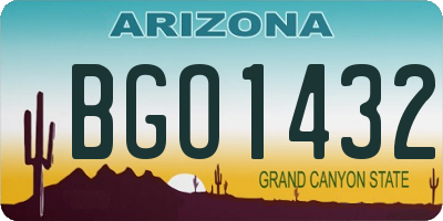 AZ license plate BGO1432