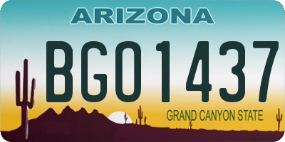 AZ license plate BGO1437