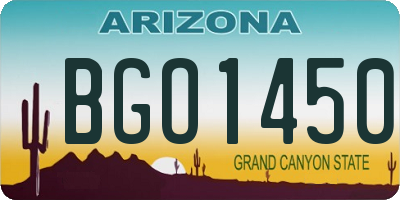 AZ license plate BGO1450