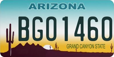 AZ license plate BGO1460