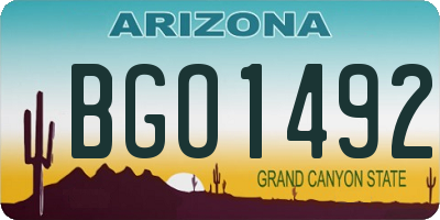AZ license plate BGO1492
