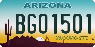 AZ license plate BGO1501