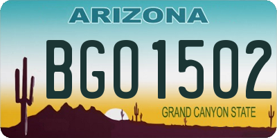 AZ license plate BGO1502