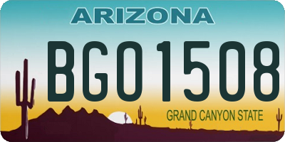 AZ license plate BGO1508