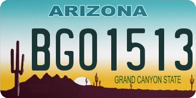 AZ license plate BGO1513