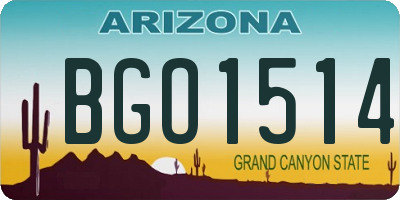 AZ license plate BGO1514