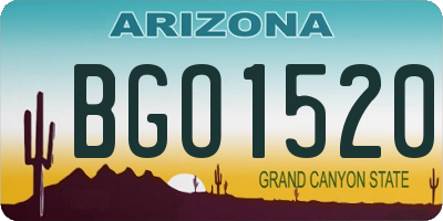 AZ license plate BGO1520