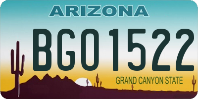AZ license plate BGO1522