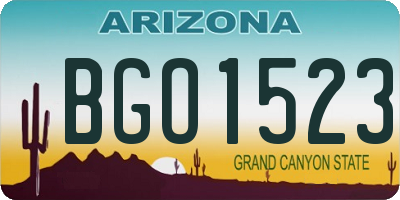 AZ license plate BGO1523