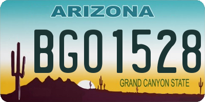 AZ license plate BGO1528