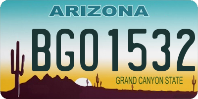AZ license plate BGO1532