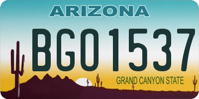 AZ license plate BGO1537