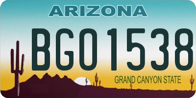 AZ license plate BGO1538