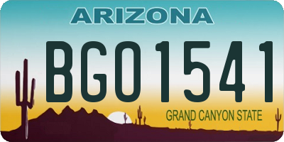 AZ license plate BGO1541