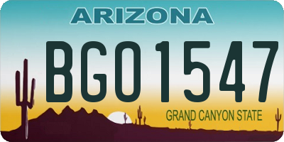 AZ license plate BGO1547