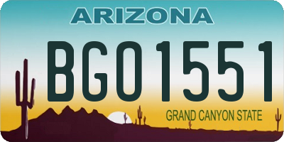 AZ license plate BGO1551