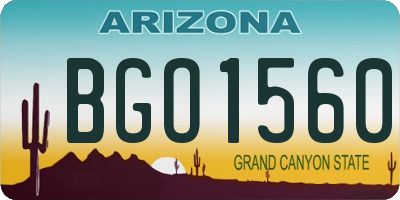 AZ license plate BGO1560