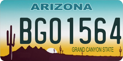 AZ license plate BGO1564